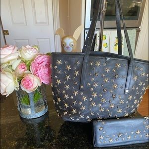 Jimmy Choo Purse Tote Bag 🌟 stars & Wallet & dust bag EUC p